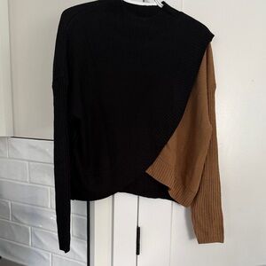 Two-Tone Black and Brown Women's Sweater